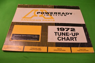 1972 Poweready Ignition Tune-up Chart,American Parts Company