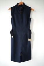 Tommy Hilfiger Navy Blue Bodycon Sleeveless Knee Length Dress Belted Woman 4