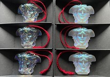 Versace Weihnachtsschmuck 6 irisierende h&auml;ngende Medusak&ouml;pfe brandneu verpackt
