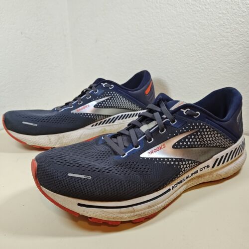 Brooks Mens Adrenaline GTS 22 Running Shoes 13 Navy Comfort Cushion Gym Trainers - Picture 2 of 8