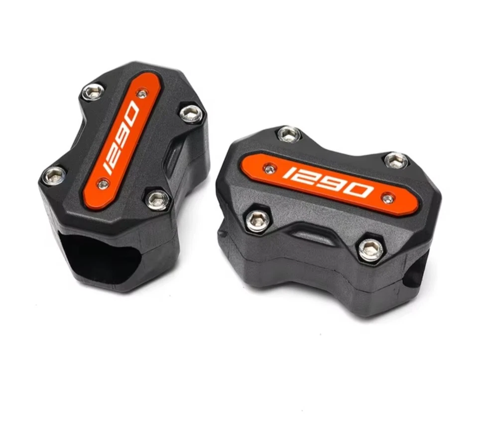 KTM 1290 Crash Bar Protector Bumper Blocks Orange - Image 2 of 2