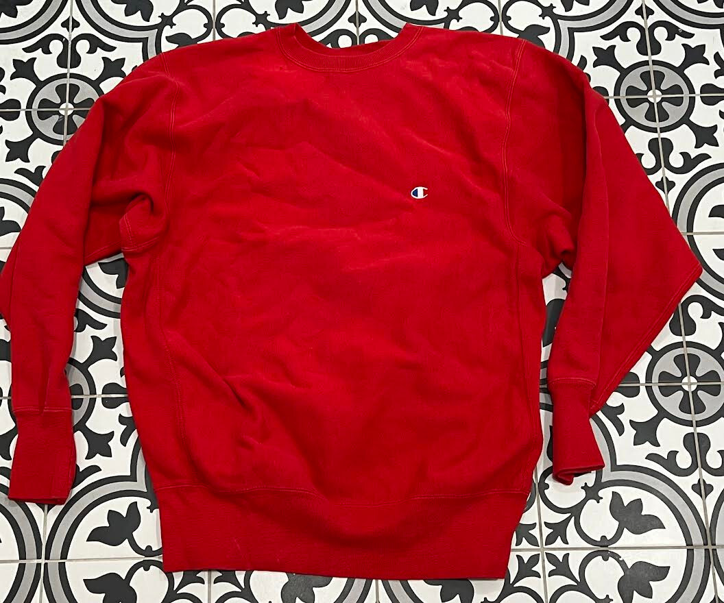 Vintage 1980s Red Champion Reverse Weave Crewneck 80s