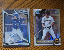Tres Gonzalez Auto 2022 Elite Extra Edition Autograph +2022 Bowman Refractor 1st