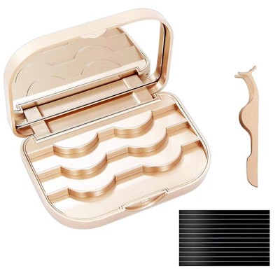 False Eyelash Storage Case with Mirror Lash Organizer Holder Box Empty Make