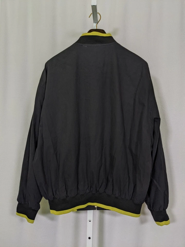 Perry Ellis Vintage 90s Chartreuse Black Bomber Windbreaker L - Image 2 of 4