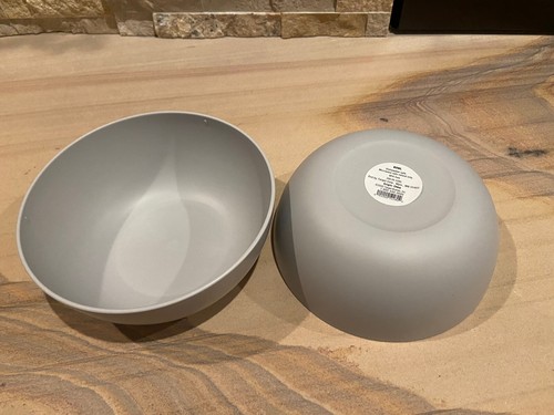 Room Essentials 2 pk Plastic Cereal Bowl Gray, BPA Free 30oz Dishwasher Safe New - Picture 5 of 5