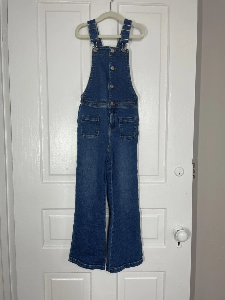 Zara Girls Denim Overalls Size 8 Great Condition flared leg eBay