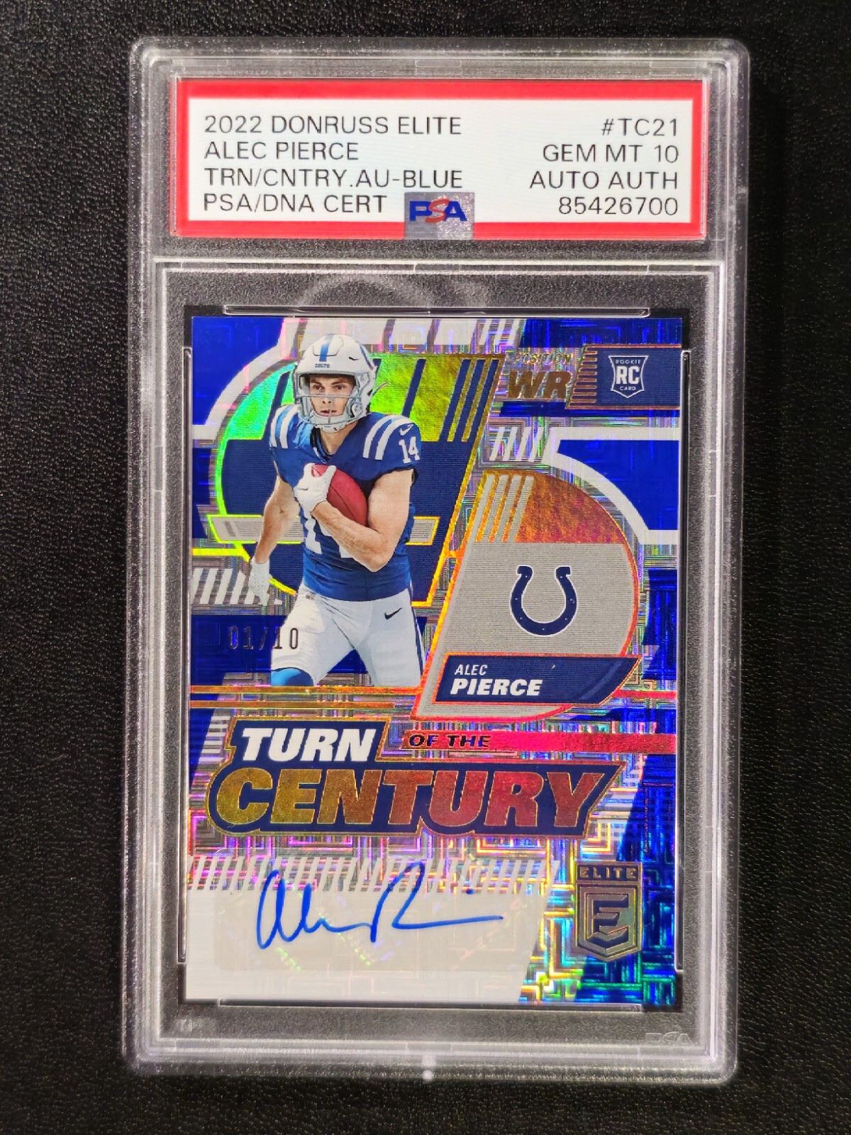 2022 Panini Donruss Elite Turn of the Century Blue  #TC-21 Alec Pierce RC #1/10