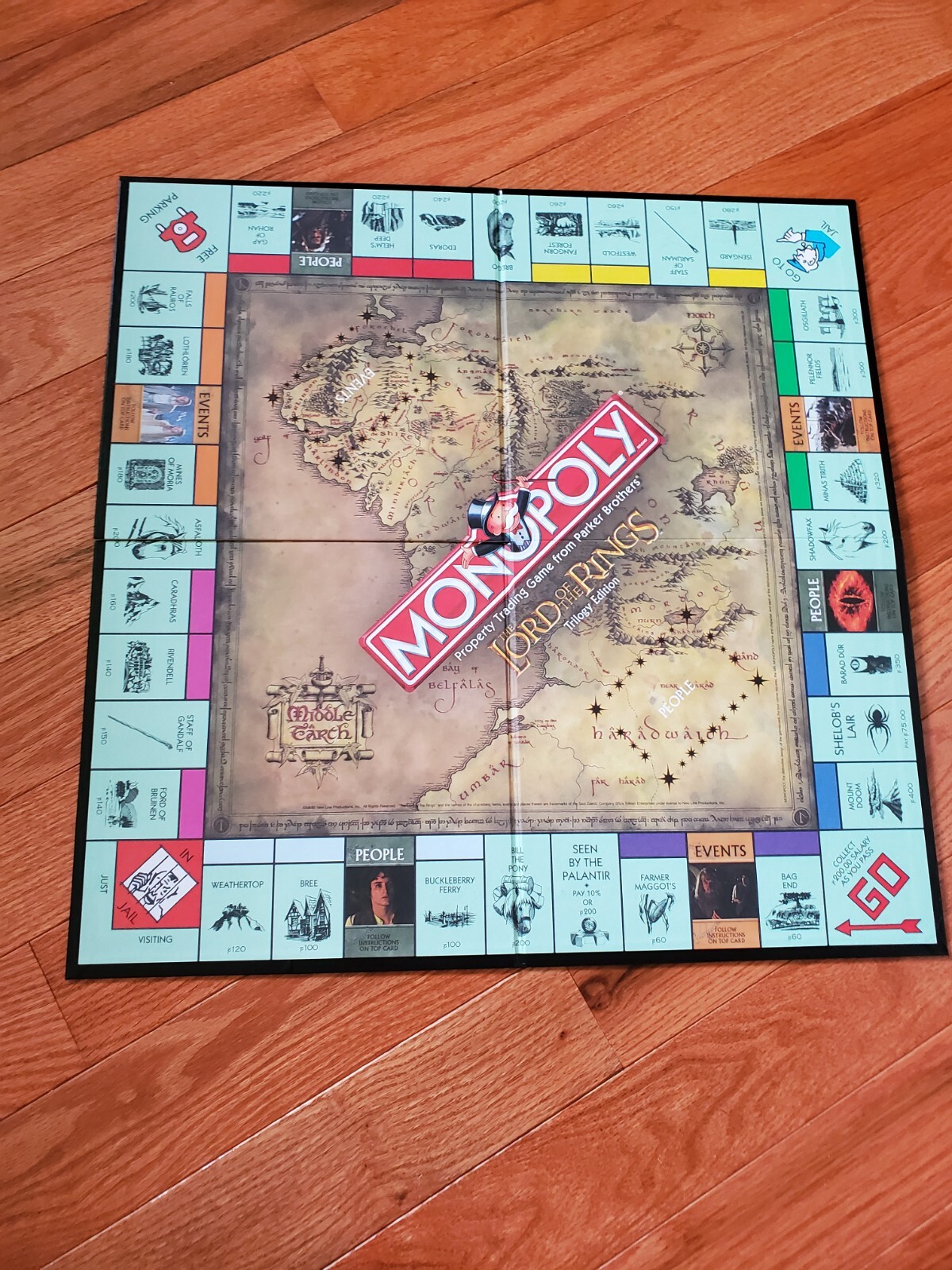Monopoly 2003 Lord Of The Rings Trilogy Edition Replacement Game Board Only
