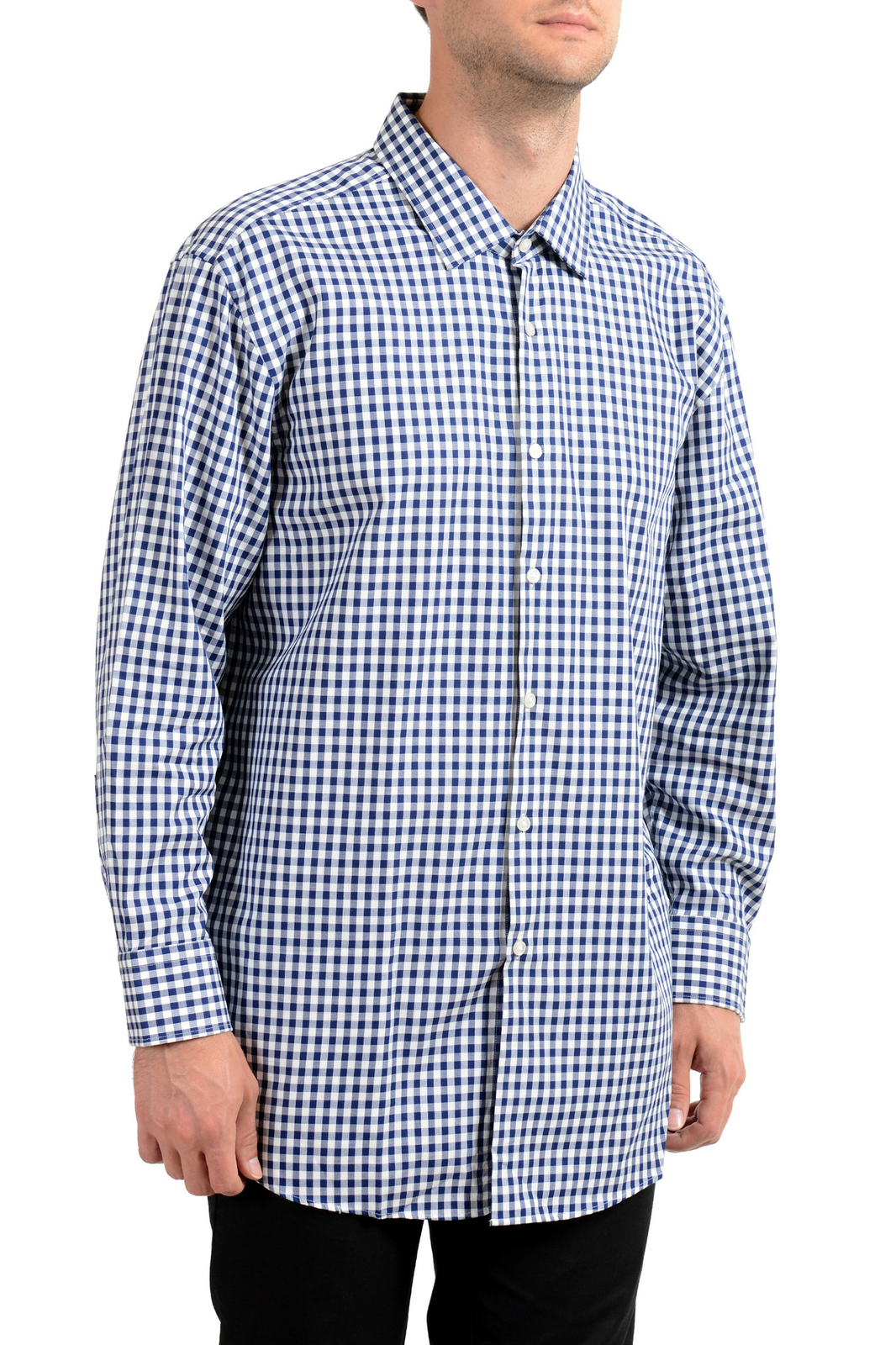 Hugo Boss Мужская рубашка в клетку Marley US Sharp Fit с длинным рукавом в клетку US 18 IT 46 12790₽