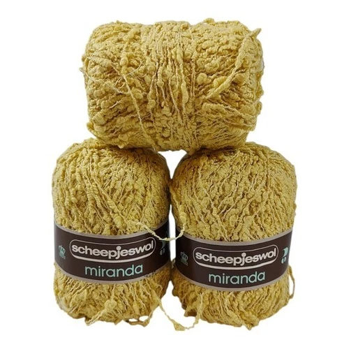Scheepjes Miranda Yellow Cotton Blend Yarn 2 Skeins 1 Partial - product listing photo