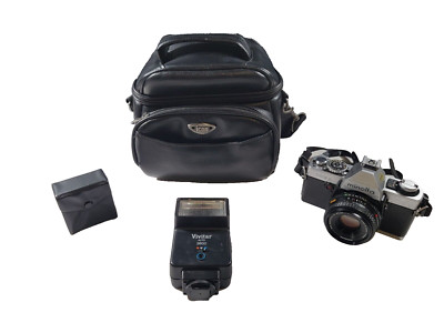 Minolta XG-1 35mm SLR Film Camera with Rokkor-X 45mm Lens, Flash