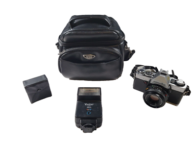 Minolta XG-1 35mm SLR Film Camera with Rokkor-X 45mm Lens, Flash
