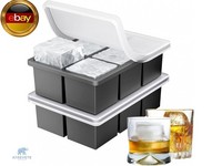 EiswüRfelform Silikon Groß 2Er-Pack, Xxl EiswüRfelbehäLter Mit Deckel FüR 5Cm 12