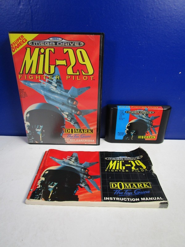 vintage SEGA MEGA DRIVE MIG-29 FIGHTER PILOT VIDEO GAME COMPLETE