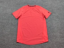 Under Armour Shirt Mens Medium Orange Short Sleeve Fitted Base Layer Outdoor