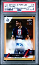2022-23 Topps Chrome Uefa UCC Autographs Hugo Ekitike Gold Ref #HE PSA 8 /50 RC