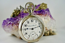 1909 Hampden Grade No. 64 Model 3 17 Jewels 18S Silveroid Case Pocket Watch Runs