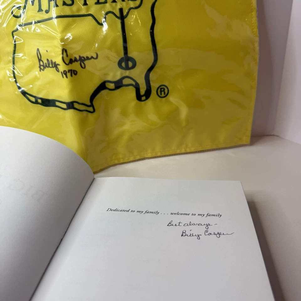 Billy Casper "Campeón 1970" Firmado Autografiado Masters Golf Bandera y Libro Foto 3 de 4