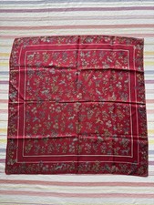 Vintage Liberty of London Floral Animal Pattern 100 Silk Square Scarf 23  x 23  