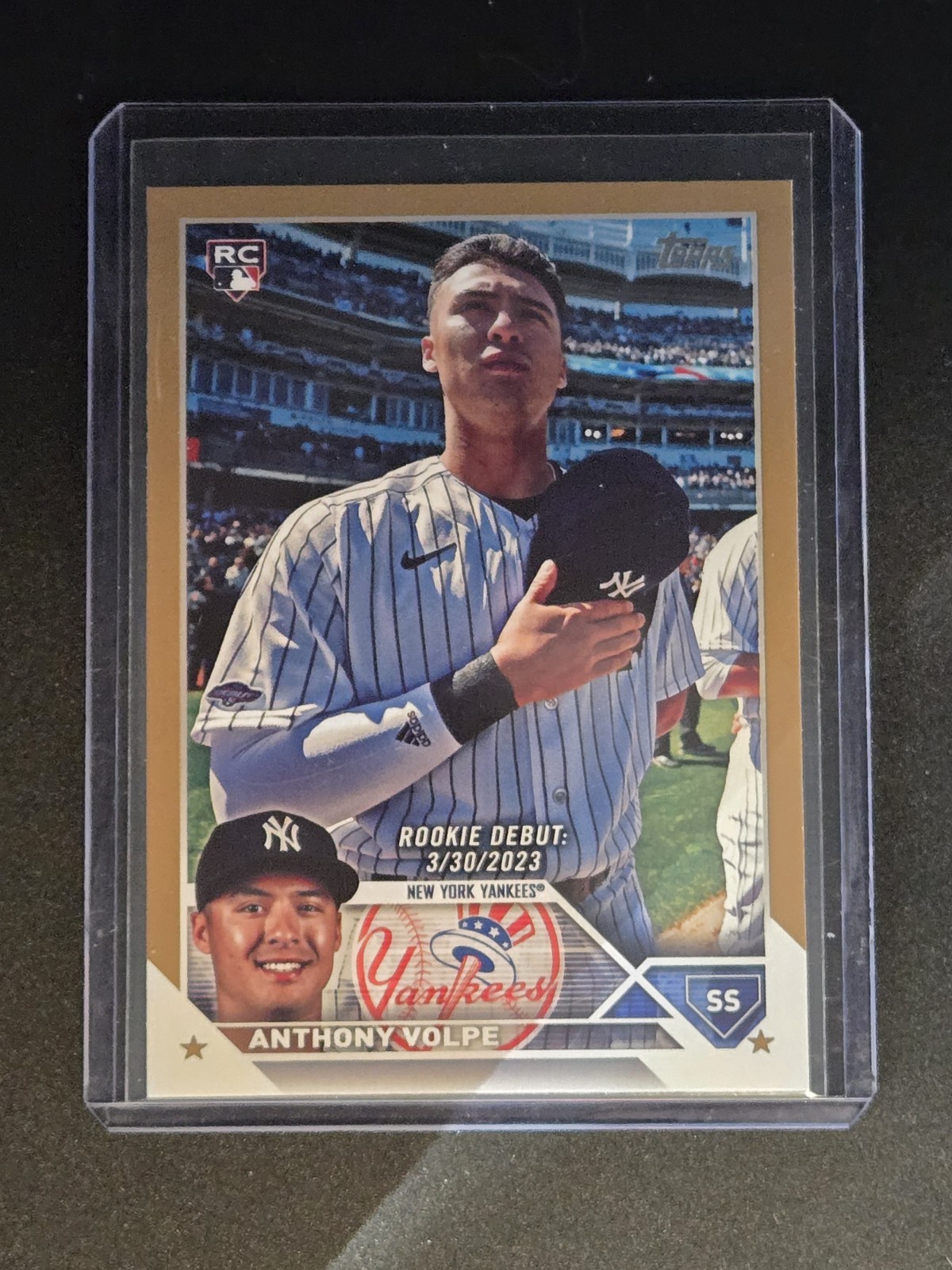 2023 Topps Update Series Rookie Debut #US77 Anthony Volpe (RC) Gold /2023