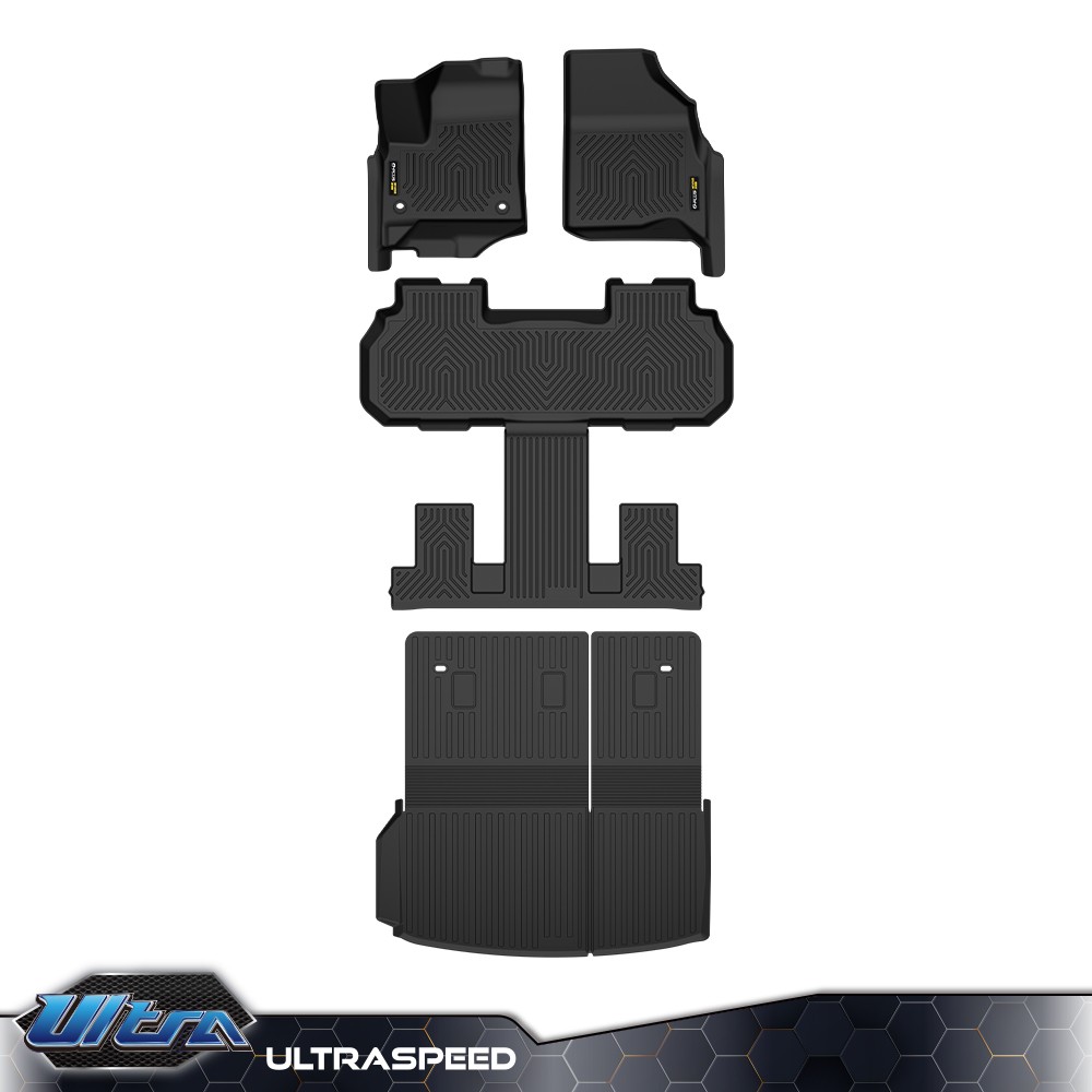 TPE Floor Mats Liner w/Backrest Mat for 2024-2026 Chevrolet Traverse All Weather