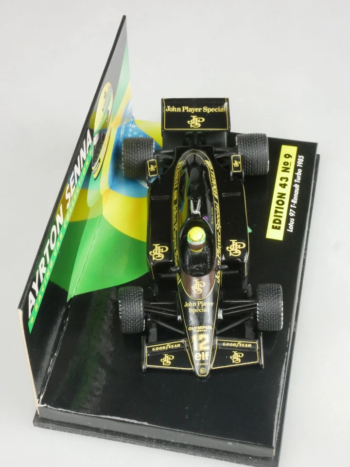 Lang Minichamps 1/43 F1 Ayrton Senna 12 Lotus 97 T-Renault 1985 9 Vetrina 133074 - Immagine 4 di 4