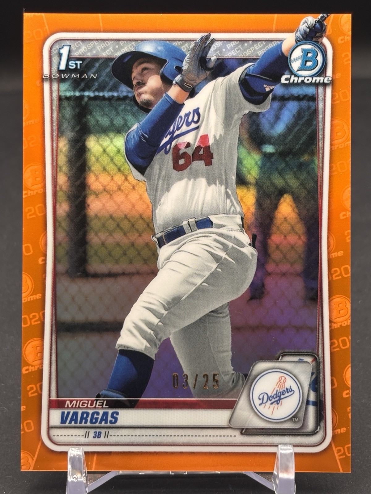 2020 Bowman Chrome 1st Miguel Vargas TRUE Orange Refractor /25 #BCP-131 SP