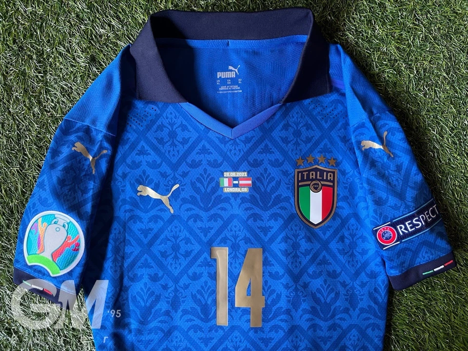 Maglia Puma Authentic Player Shirt Italia FIGC Home Euro 2020 Austria Chiesa XL - Immagine 2 di 4