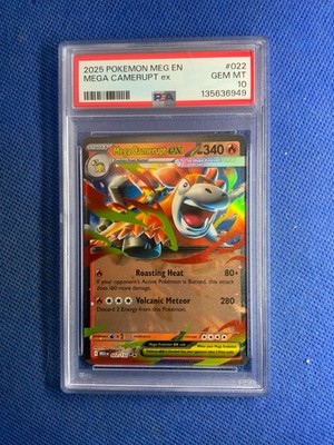 2025 POKEMON MEG EN-MEGA EVOLUTION #022 MEGA CAMERUPT EX PSA 10 | eBay
