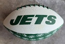 New York Jets: Green Repeating Logo, Mini Rubber Football for Kids