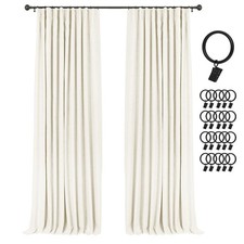 INOVADAY 100 Blackout Curtains for 50"W x 90"L Pack of 2 , Lightcream