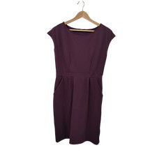 Quince Ultra-Stretch Ponte Cap Sleeve Dress Dark Orchid Purple Basic Sleeved M