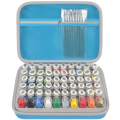Storage Case For Testors Paint Set Model Paint, Holds 60 Bottles Large, Blue 