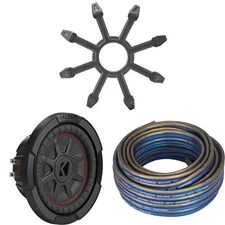 Kicker 48CWRT84 CompRT 8" Subwoofer, DVC, 4-ohm w/ Speaker Wire, Grill Bundle