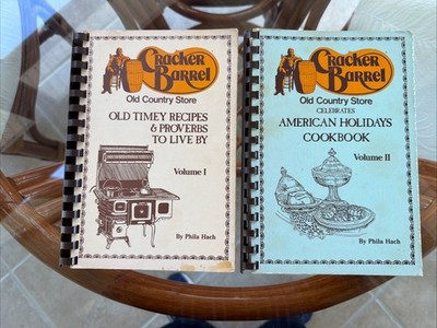 VTG 1980 s Cracker Barrel Cookbook SET Old Timey Recipes & American Holidays