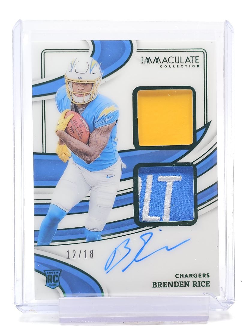 Brenden Rice Panini Immaculate Collection Immaculate Signature Patches Rookie #ISPRBRE Emerald