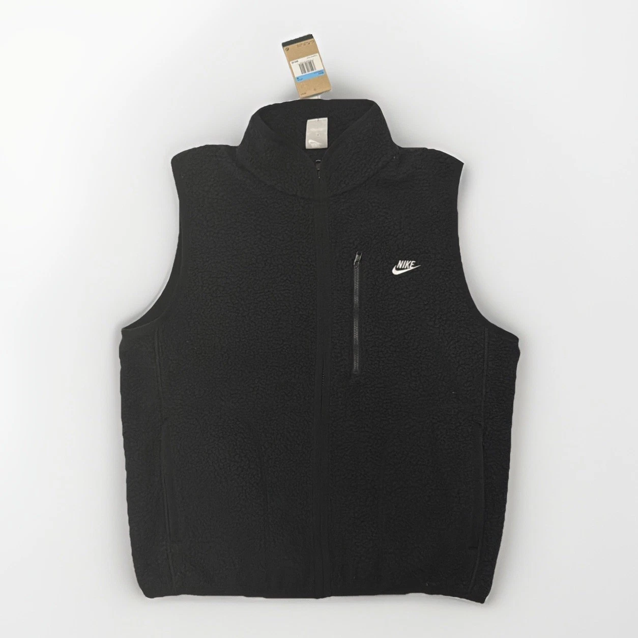 Nike Mens Club Winter Fuzzy Fleece Vest Size M Mens Black FZ0894-010 NWT