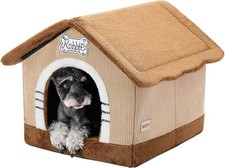 Indoor Dog House W/ Frame Large Dog Cave Bed Insulated Cozy Suitable 15-30 lb