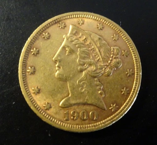 1900 Gold Liberty Head 5 Dollar Coin