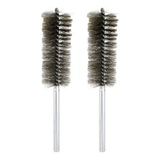2Set Pipe Cleaners Brush Set 1.5 Inch Stainless Steel Bristles for Tube Silver