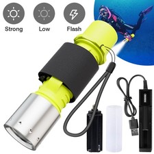 Underwater 20m Scuba Dive Light Waterproof Diving Flashlight Snorkeling LED Lamp