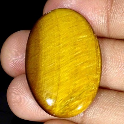 45,00 Ct Natürlicher Goldener Tigerauge Ovaler Cabochon Lose Edelstein