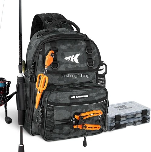 KastKing BaitSpace Fishing Sling Bag, Fishing Backpack with Rod & Beverage