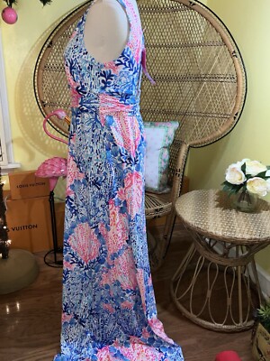 lilly pulitzer sloane midi dress Lilly Pulitzer Sloane Midi Dress Brilliant Blue Catch And Release Size XXS Women's