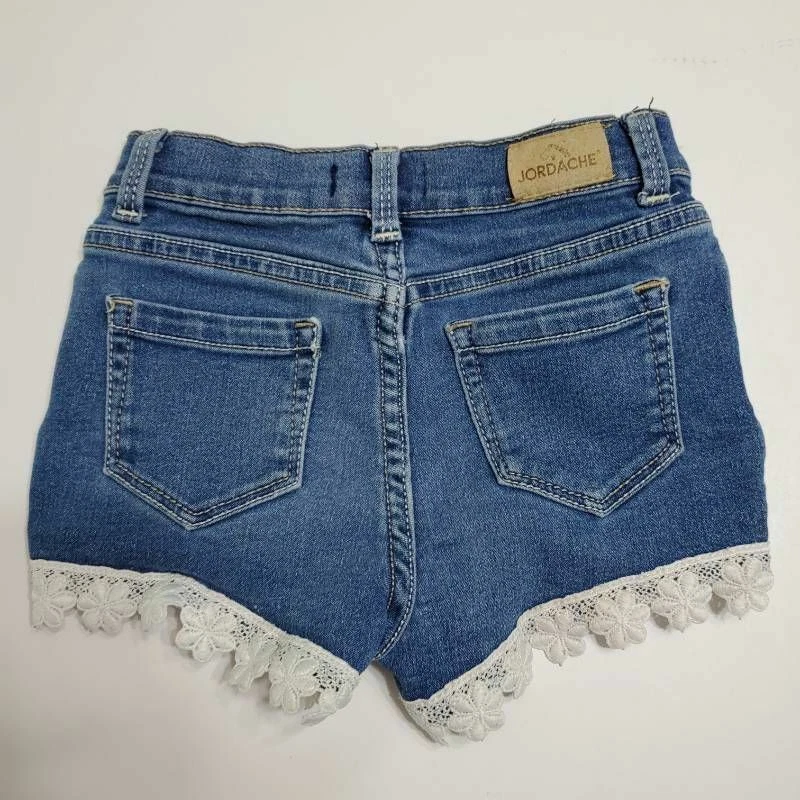 Jordache Girls Denim Shorts Blue Stretch Medium Wash Flat Front