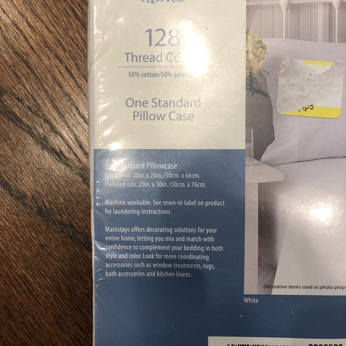 New MainStays Twin White Fitted Sheet & Standard Pillow Case 128 Thread Count - Picture 6 of 9