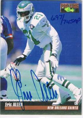 1995 Pro Line Autogramme #2C Eric Allen NM/MT Rookie Card Auto / 745