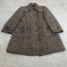 Gil Bret Coat Uk 20 Brown Melange 74% Wool Tweed Designer Vintage Outdoor