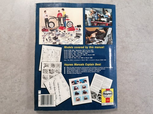 HAYNES MANUAL FOR SUZUKI GT - ZR & TS50 1979 - 1984 SERVICE & MAINTENANCE REPAIR - Picture 5 of 5